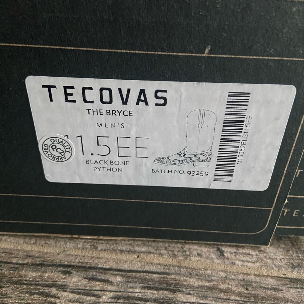 Tecovas Python The Bryce Black Bone Size 11.5EE